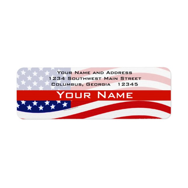 Etiqueta Tema Bold USA, Design personalizado personalizado (Frente)