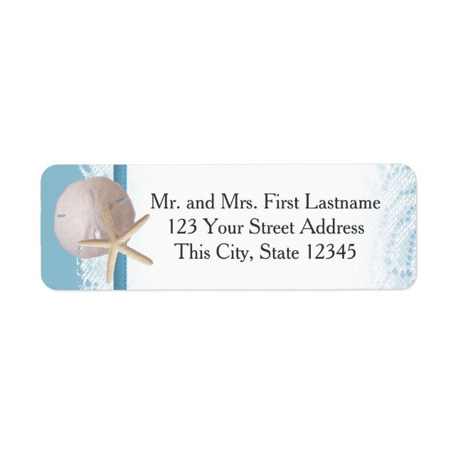 Etiqueta Tema da Praia do Ocean Romance (Frente)