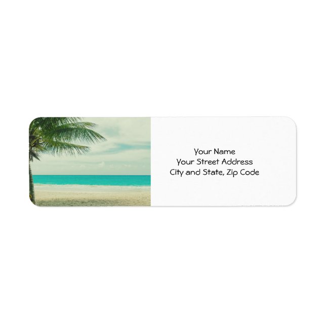 Etiqueta Tema da Praia Retroativa (Frente)