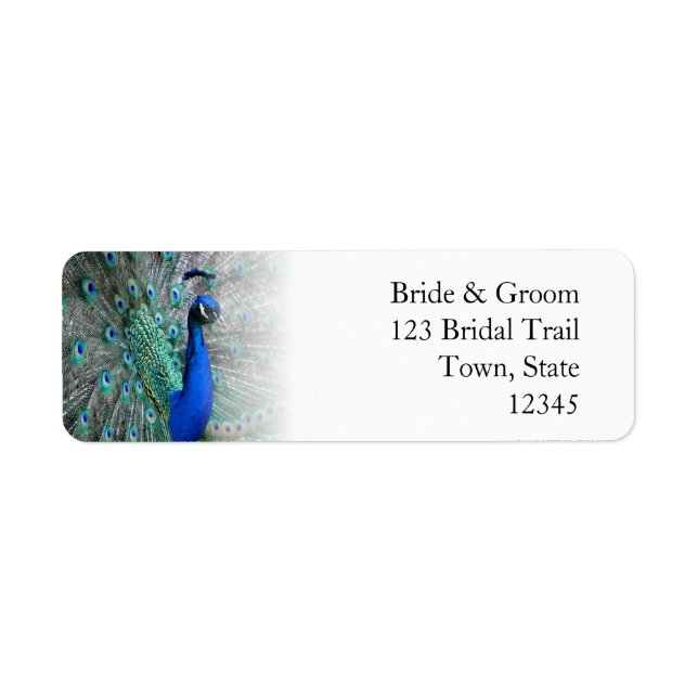 Etiqueta Tema de Casamento de Peacock 1 (Frente)