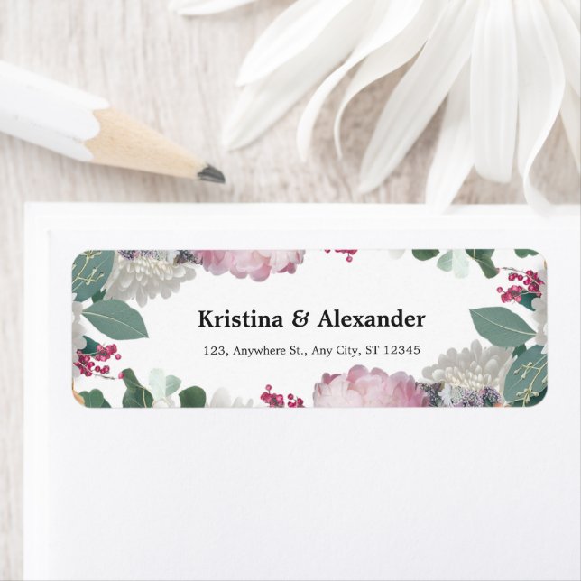 Etiqueta Tema de Casamento Floral (Insitu)