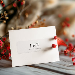 Etiqueta Tema Elegante de Casamento Negro e Branco