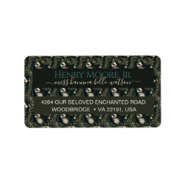 Etiqueta Tema escuro da floresta encantada e fofo personali