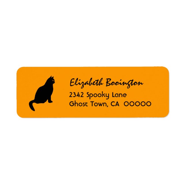 Etiqueta Tema H04 do Halloween CAT BLACK (Frente)