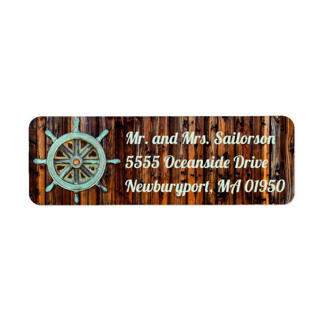 Etiqueta Tema Náutico Capretes de Bronze Roda (Frente)