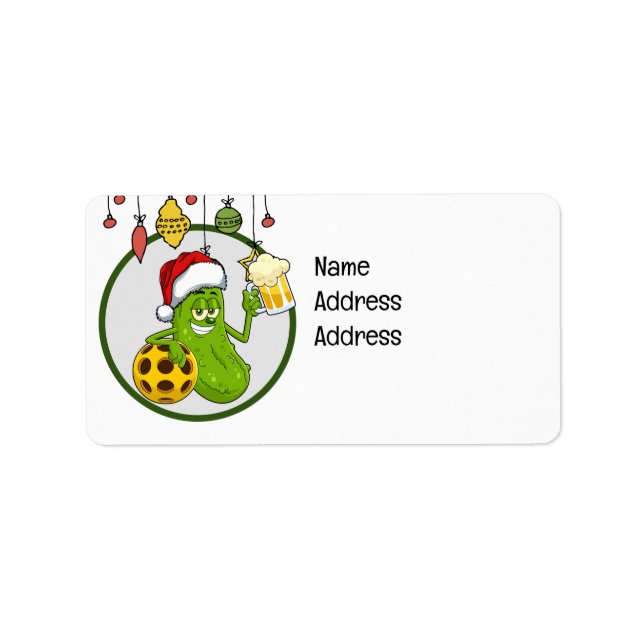 Etiqueta Temo de Natal da Pickleball (Frente)