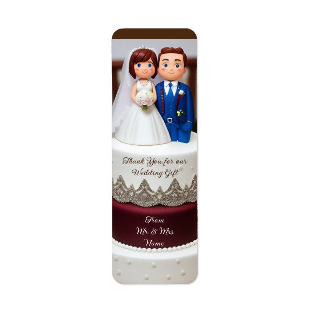 Etiqueta Templo Obrigado presente de casamento (Frente)