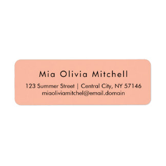 Etiqueta Tendência Cor Suave Pêssego Rótulos de Endereços M