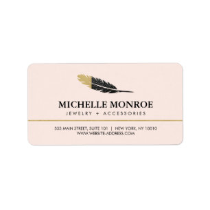 Etiqueta Tendência Dourada de Boho Designer Rosa