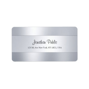 Etiqueta Tendência Manuscrito Script Silver Modern Modelo