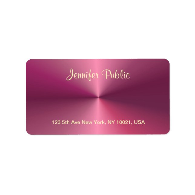 Etiqueta Tendência Moderna de Script de Modelo de Olho Rosa (Frente)