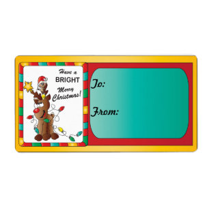 Etiqueta Tenha o Feliz Natal brilhante