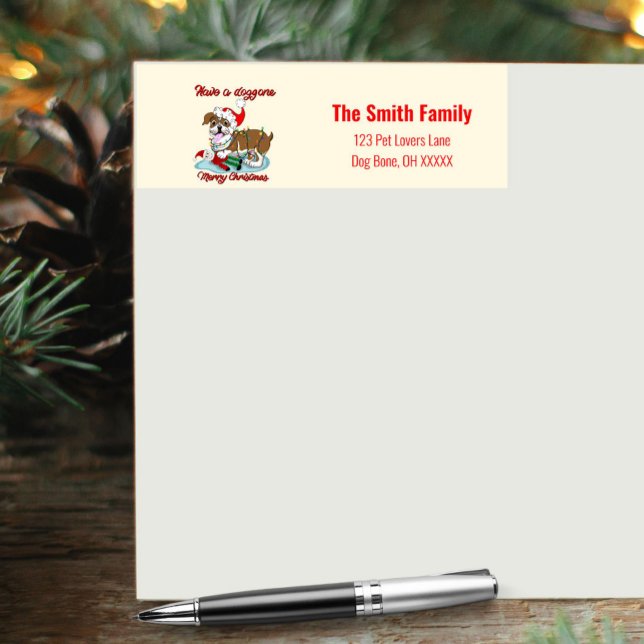 Etiqueta Tenha Um Cachorro De Natal Feliz (Criador carregado)