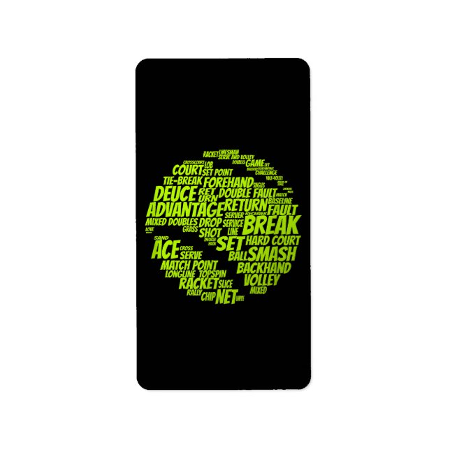 Etiqueta Tênis - Termos do Tênis Player Reproduzindo a esfe (Frente)