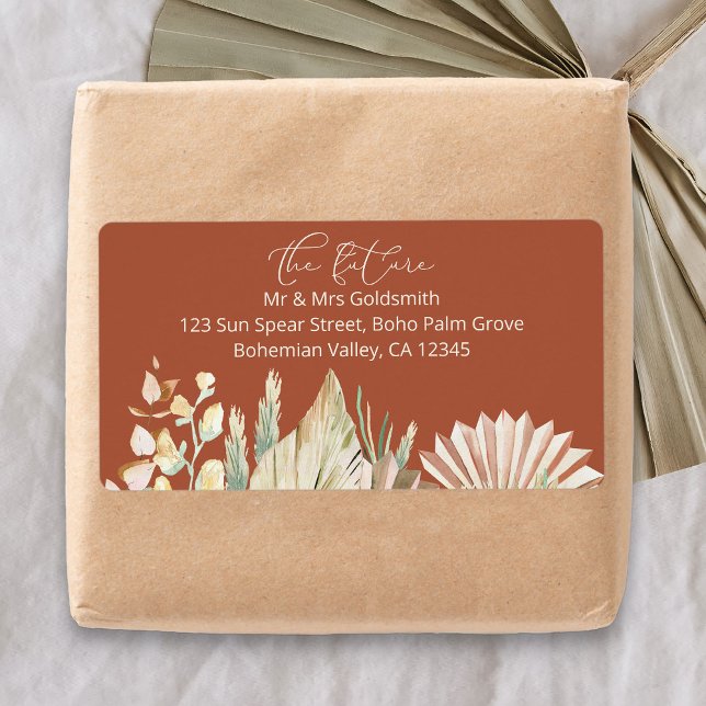 Etiqueta Terracotta, o futuro Sr. e a Rótulo do Endereço de (Address labels from my Boho Palm Bridal Shower Collection)