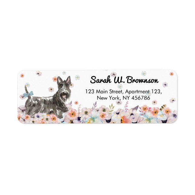 Etiqueta Terrier Escocês Cão Abeerdenie (Frente)