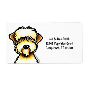 Etiqueta Terrier Wheaten brandamente revestido enfrenta