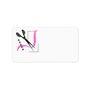 Etiqueta Tesouras, linha ocupada e botões Sewing o tema
