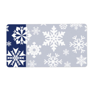 Etiqueta Teste padrão azul do feriado do Natal do inverno