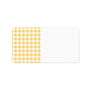 Etiqueta Teste padrão branco amarelo do guingão