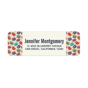 Etiqueta Teste padrão colorido bonito de Macarons com