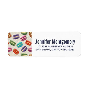 Etiqueta Teste padrão colorido bonito de Macarons com