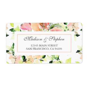 Etiqueta Teste padrão cor-de-rosa da flor da aguarela -