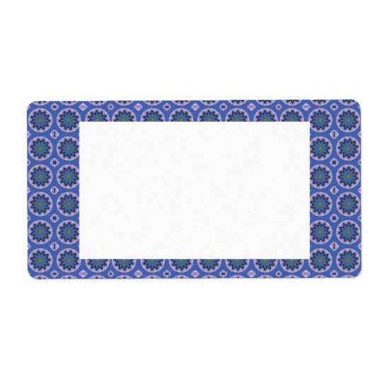 Etiqueta Teste padrão floral azul bonito