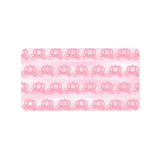 Etiqueta Teste padrão rosa pálido da princesa Carruagem