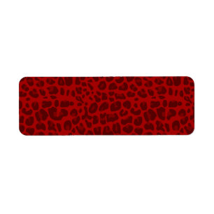 Etiqueta Teste padrão vermelho do impressão do leopardo