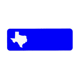 Etiqueta Texas azul e branco