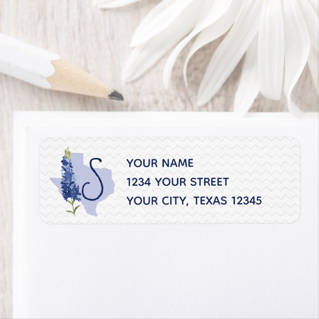 Etiqueta Texas Bluebonnet personalizado (Insitu)
