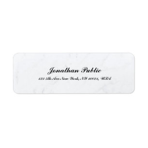 Etiqueta Texto Curto - Modelo Simples Mármore Branco Modern