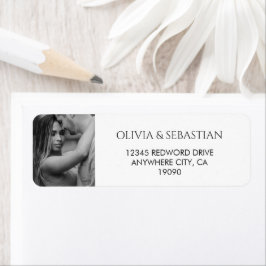 Etiqueta Texto da Tipografia da Tendência e Foto Preto e Br