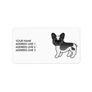 Etiqueta Texto e Cão-de-Cartoon de Cachorro-Branco Preto