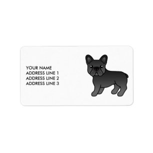 Etiqueta Texto e Cão de Cartoon em Branco