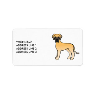 Etiqueta Texto e cãozinho bonitão com dane
