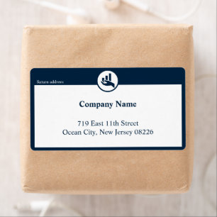 Etiqueta Texto e logotipo personalizados da pequena empresa