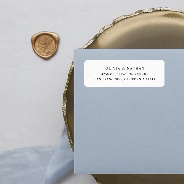 Etiqueta Texto Elegante simples | Preto e branco (Criador carregado)