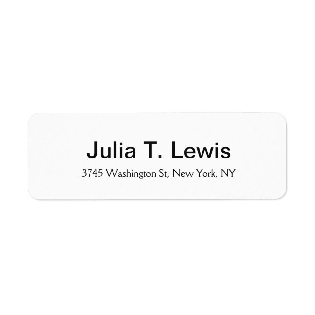 Etiqueta Texto em negrito clássico branco simples (Frente)