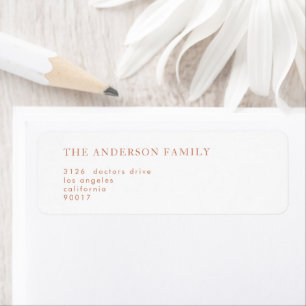 Etiqueta Texto Laranja Queimado Casamento Branco Boho