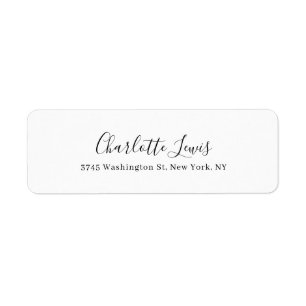 Etiqueta Texto Legível em Branco e Preto de Script Elegante