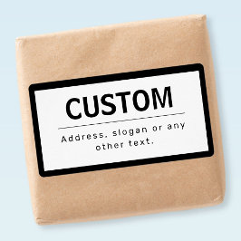 Etiqueta Texto moderno em negrito editável | Preto e Branco