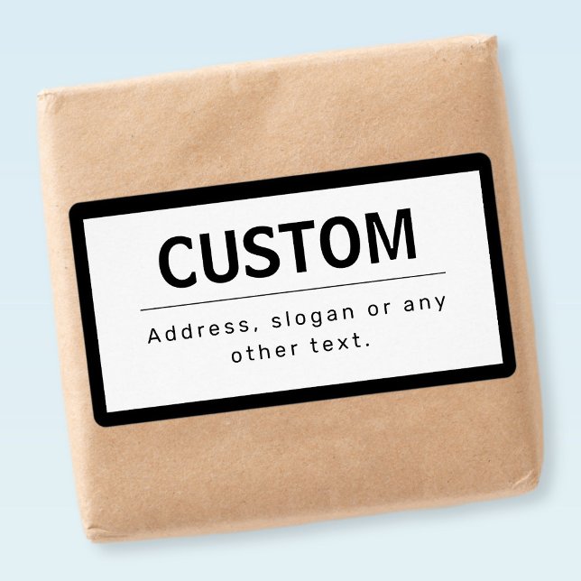 Etiqueta Texto moderno em negrito editável | Preto e Branco (Criador carregado)