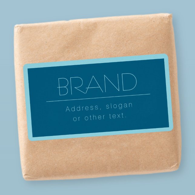 Etiqueta Texto Moderno Personalizável | Oceano e Robin - Az (Criador carregado)