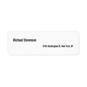Etiqueta Texto Negrito Branco Personalizado Simples Moderno