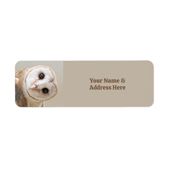 Etiqueta Texto Personalizado Coruja Barn Fofa (Frente)