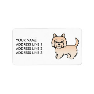 Etiqueta Texto Personalizado da Ilustração de Cachorro de T