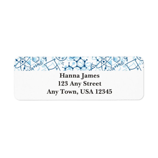 Etiqueta Texto Personalizado de Desenho do Modelo de Químic (Frente)