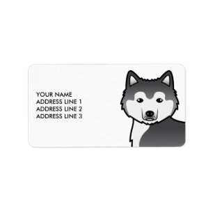 Etiqueta Texto personalizado e cãozinho de desenho animado